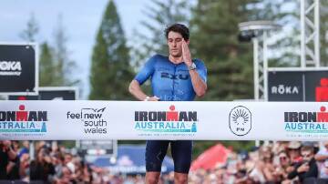 Steven McKenna claimed the Ironman Australia Port Macquarie win on May 7. Picture supplied by Ironman Australia