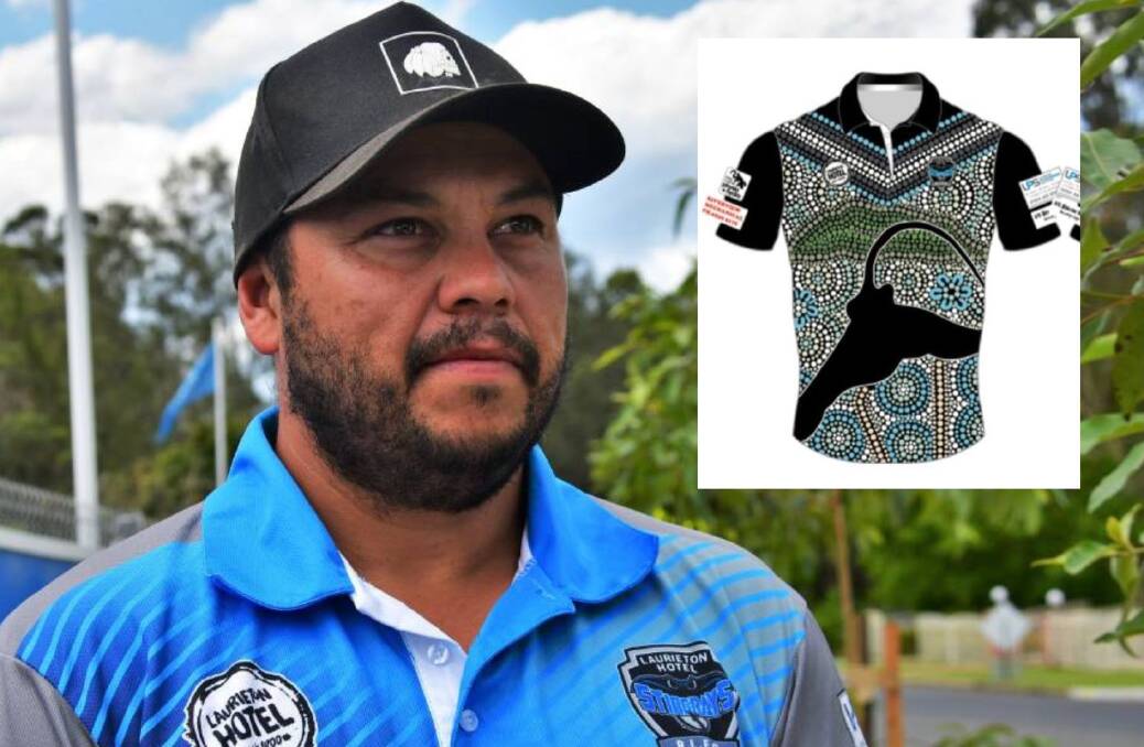 Laurieton Hotel Stingrays captain-coach Adrian Daley said the event aimed celebrate the local Aboriginal community through Rugby League. Picture of Adrian Daley by Paul Jobber; picture of team's Indigenous jersey, supplied