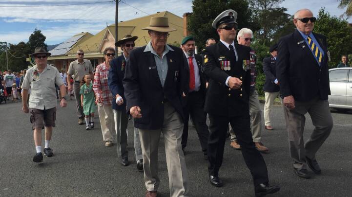 File picture of the Anzac Day march in Kendall