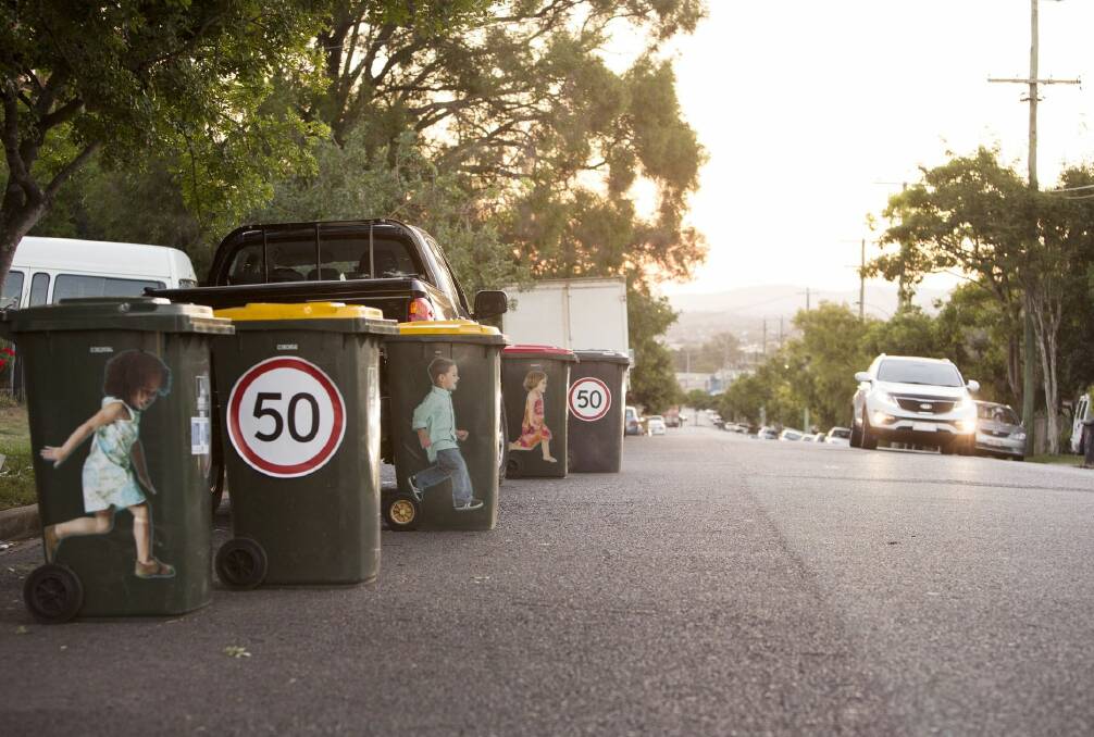 Bad idea: Port Macquarie-Hastings Council has raised concerns over using wheelie bins as part of a child safety strategy for our roads. Pic: youtube