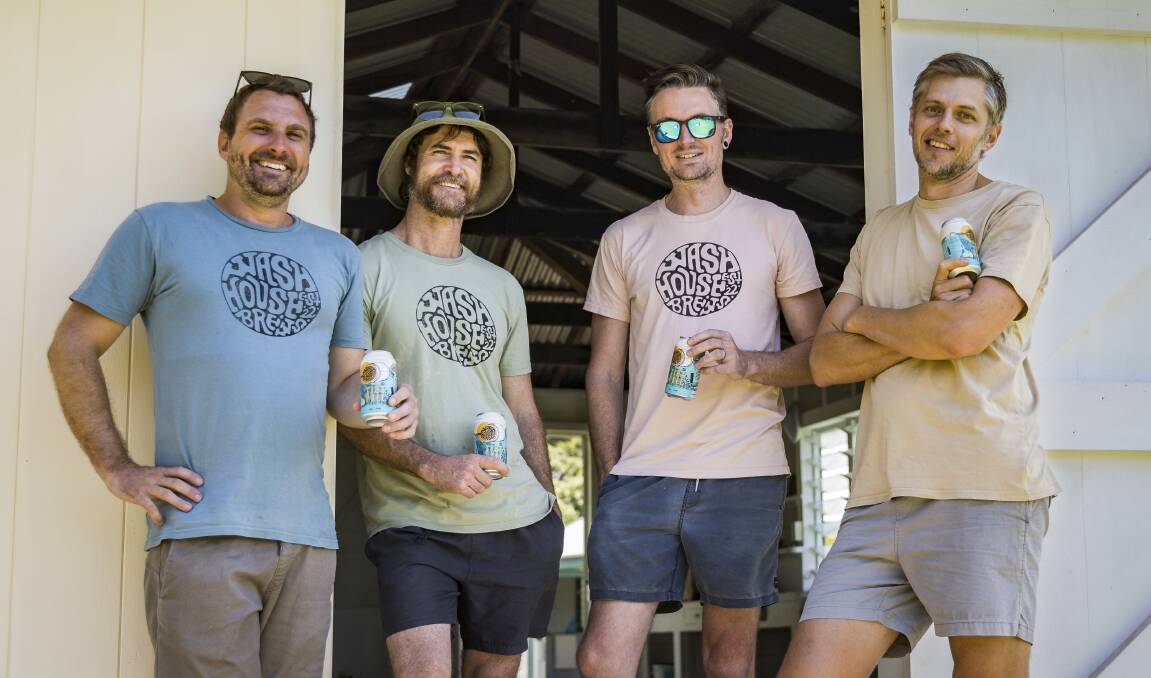 Pete Green, Mitch Proudfoot, James and Gus Crowley are the team members behind Wash House Brews. Picture by Hayley Proudfoot. 
