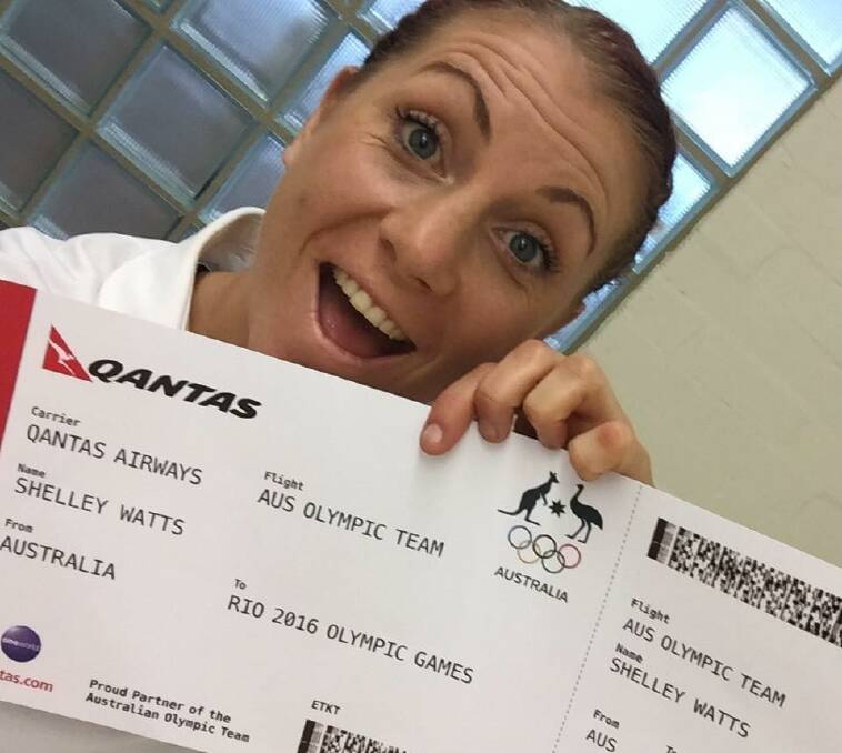 IT'S REALLY REAL: Shelley Watts with her boarding pass for the Rio Olympic Games.